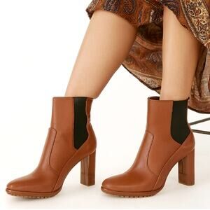 Ulla Johnson 6 Clement Chelsea Boots Saddle Leather Pull On Ankle Brown 36